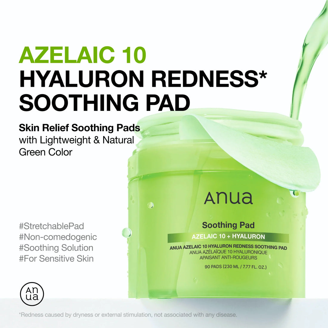 Azelaic 10 Hyaluron Redness Soothing Pad [90 Pads]