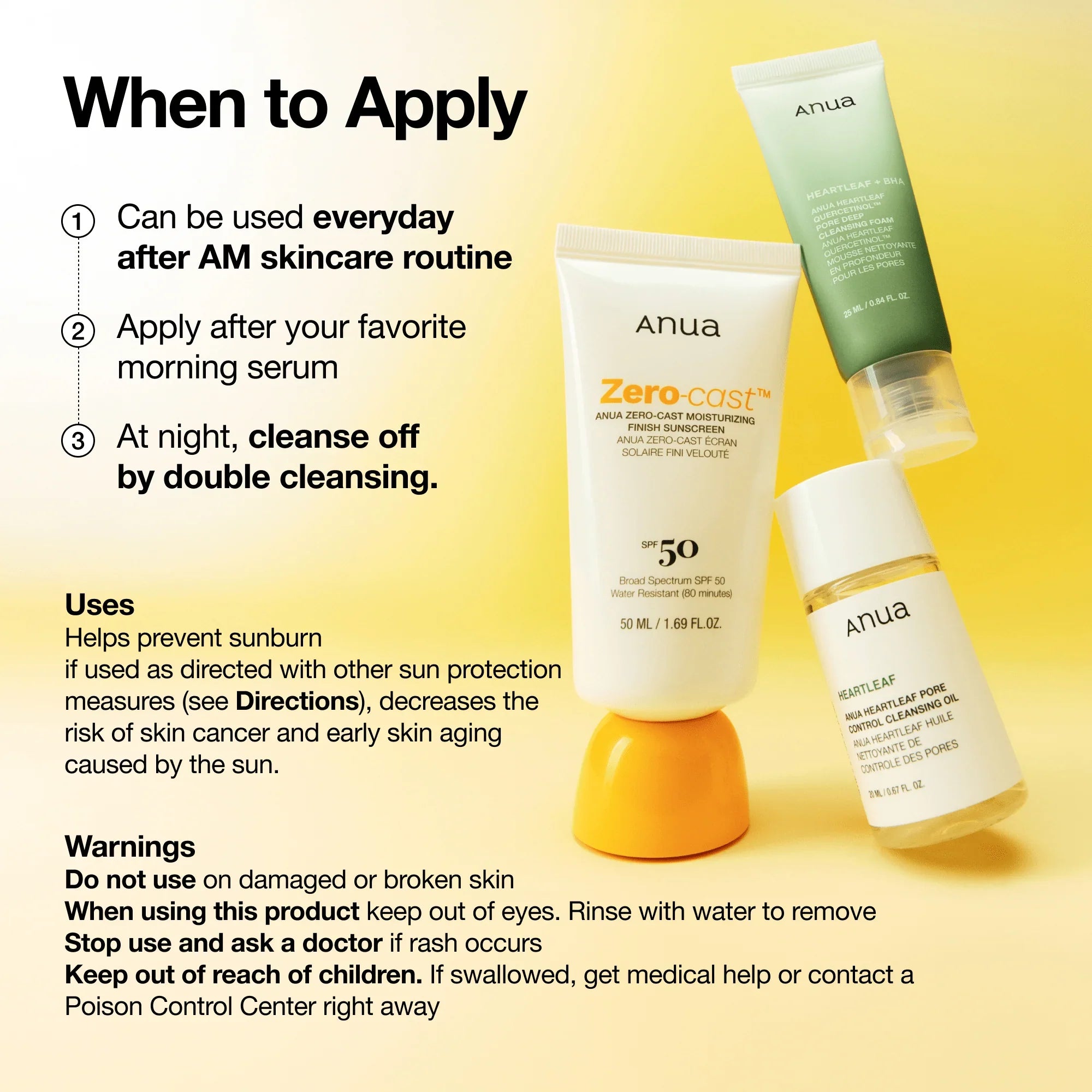 [Anua] Zero-Cast Moisturizing Finish Sunscreen [50ml]