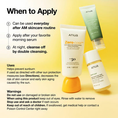 [Anua] Zero-Cast Moisturizing Finish Sunscreen [50ml]