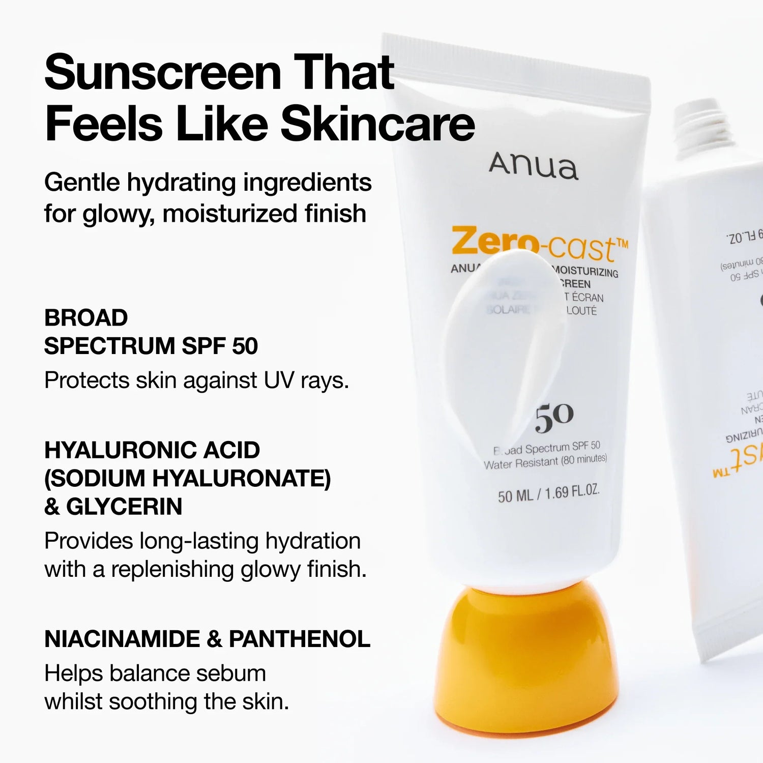 [Anua] Zero-Cast Moisturizing Finish Sunscreen [50ml]