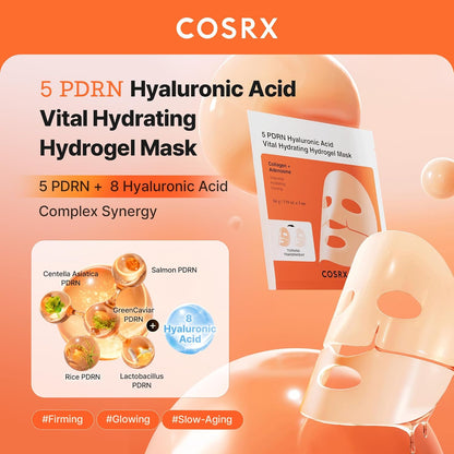 5 PDRN Hyaluronic Acid Vital Hydrating Hydrogel Mask [3ea]