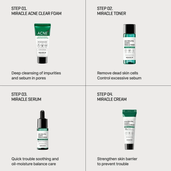 [SOME BY MI] AHA, BHA, PHA 30 Days Miracle AC SOS Kit [4pcs]
