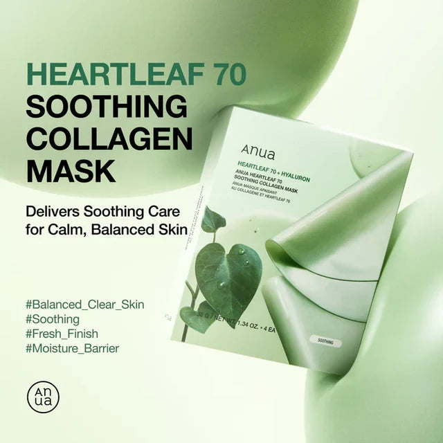 Heartleaf 70 Soothing Collagen Mask [34g][4pcs]