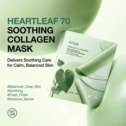 Heartleaf 70 Soothing Collagen Mask [34g][4pcs]