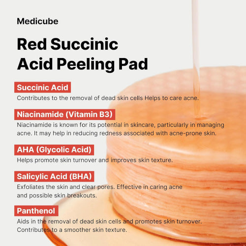 Red Succinic Acid Peeling Pad [70ea] (EU)