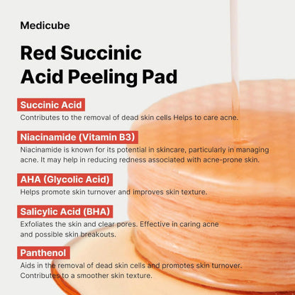 Red Succinic Acid Peeling Pad [70ea] (EU)