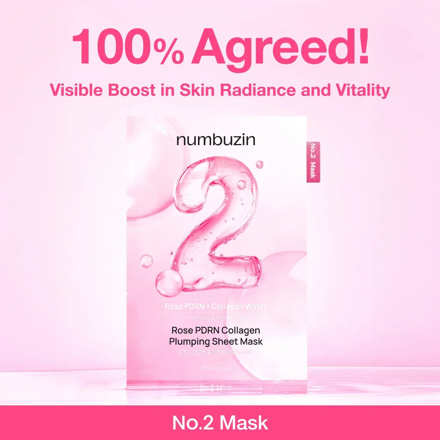No.2 Rose PDRN Collagen Plumping Sheet Mask [33ml x 1]