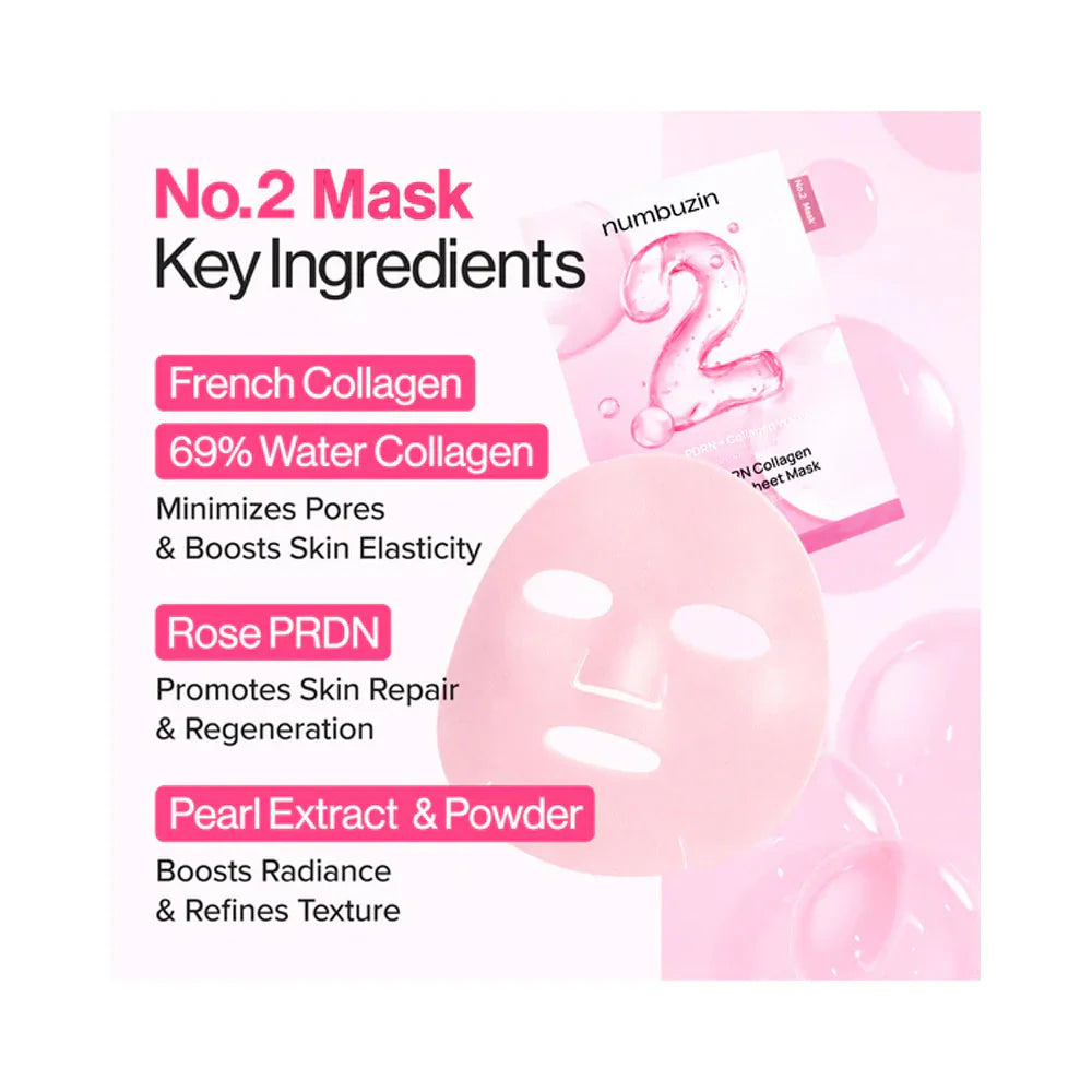 No.2 Rose PDRN Collagen Plumping Sheet Mask [33ml x 1]